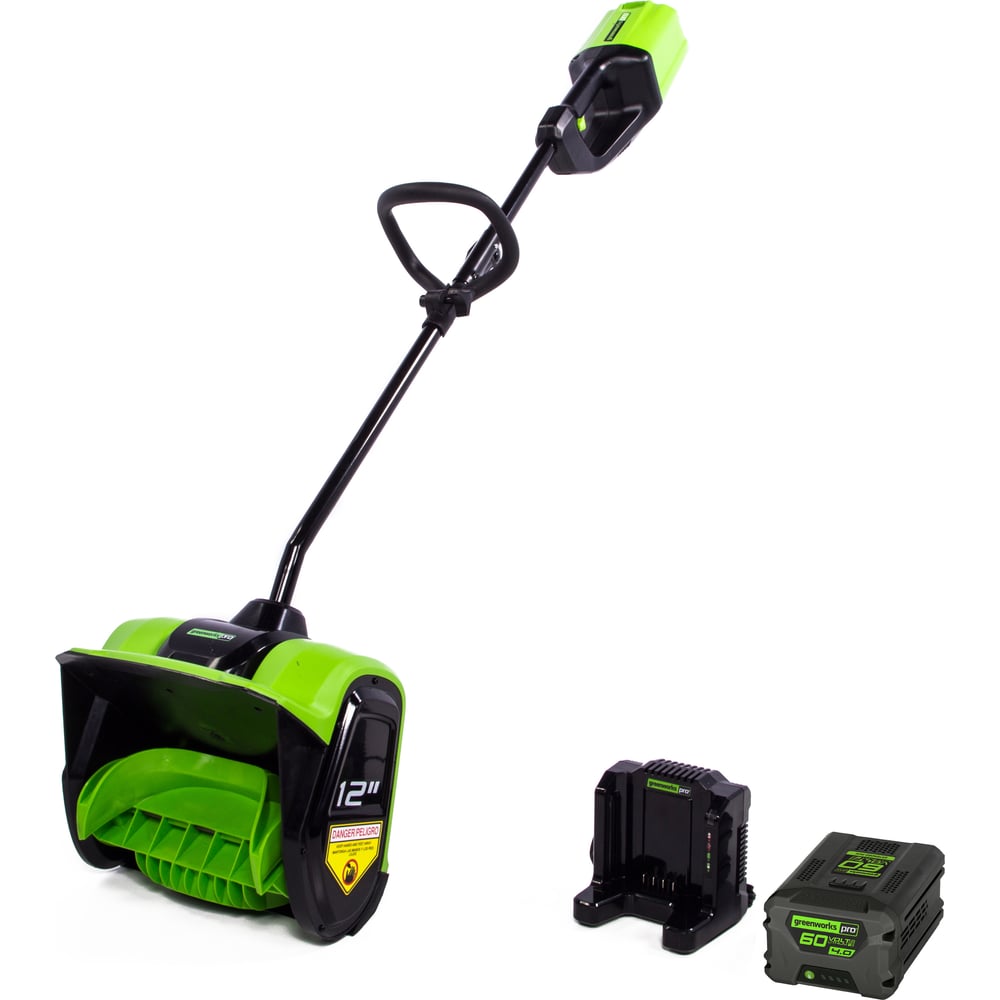 Изображение товара Бесщеточный аккумуляторный снегоуборщик GreenWorks 60V 30 см с АКБ 4 А*ч и ЗУ Изображение товара Бесщеточный аккумуляторный снегоуборщик GreenWorks 60V 30 см с АКБ 4 А*ч и ЗУ