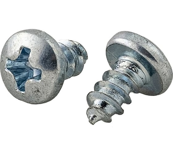 Изображение товара Саморез КВАДРА DIN 7981, 3.5x6.5, цинк, полусфера, шлиц PH2, острый, кор. 1000 шт. 813565201001