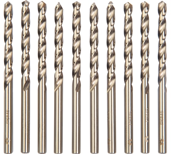 Изображение товара Сверло по металлу Р6М5/М2 (10 шт; 5.3 мм; ц/х; вышлифованное Класс А1) WOLFSTAR da00250
