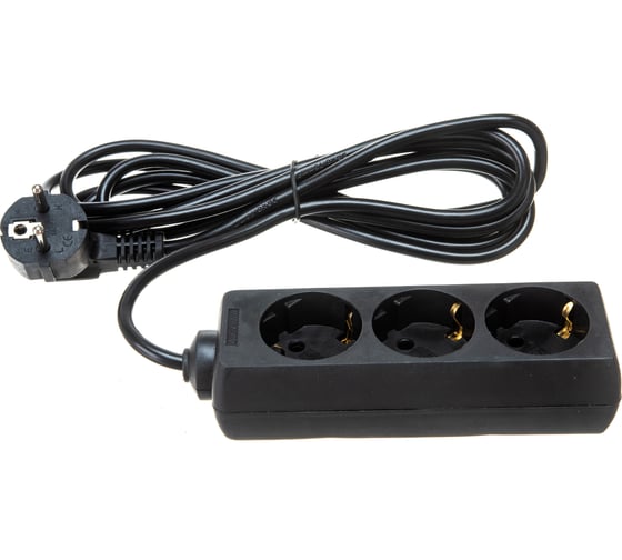 Изображение товара Удлинитель ExeGate ECE-3-3B 3 евророзетки с заземлением 3м черный 285804