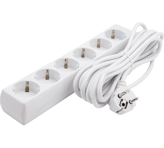 Изображение товара Удлинитель ExeGate ECE-6-5W 6 евророзеток с заземлением 5м белый 285836