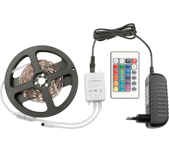 Изображение товара Комплект светодиодной ленты Volpe ULS-Q221 5050-60LED/m-IP20-3M-RGB RRP36C24 3 метра 10774