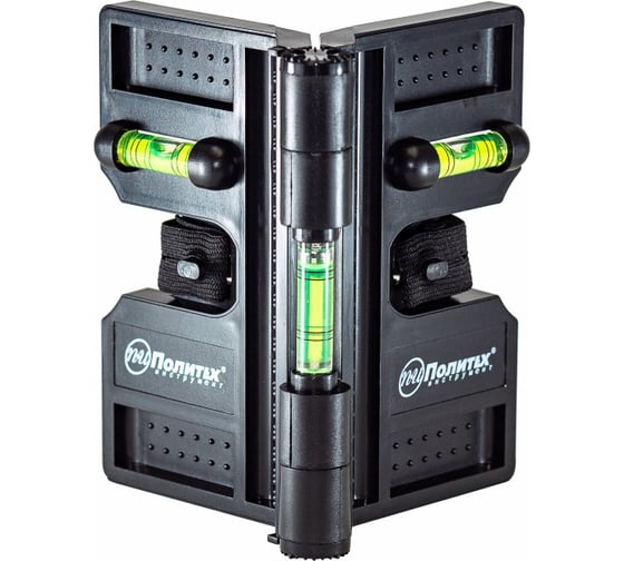 Изображение товара Угловой магнитный уровень Политех 3 глазка, пластик 6022220