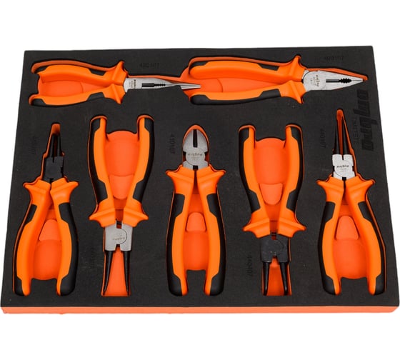 Изображение товара Набор шарнирно-губцевого инструмента Ombra OMT7STE в EVA ложементе 280х375 мм, 7 предметов 56138