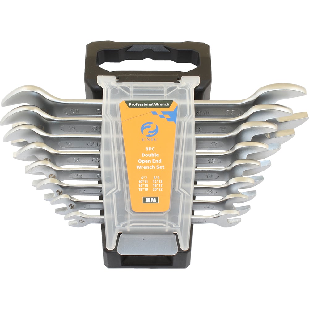 Изображение товара Набор ключей рожковых CNIC из 8-ми шт. 6х7 - 20х22 CrV на клипсе 028 76464
