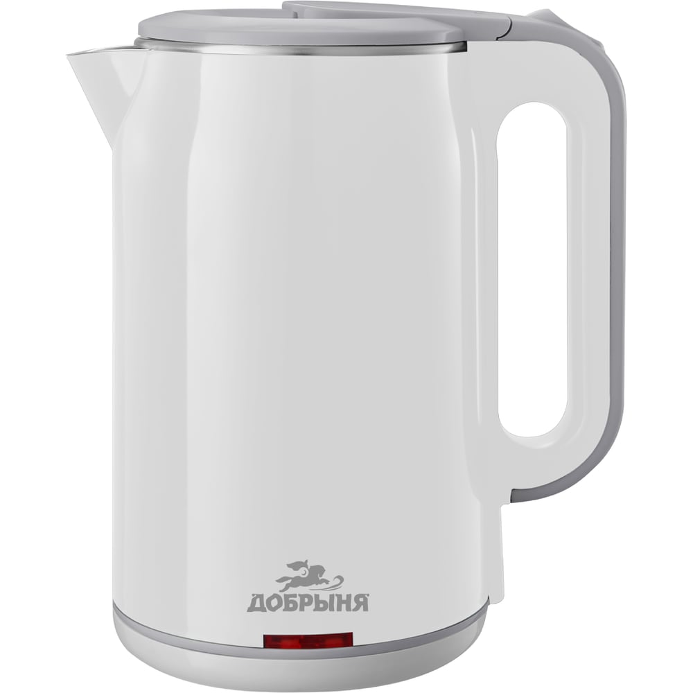 Изображение товара Электрический чайник Добрыня DO-1268W 1500 Вт 1.8л белый нержавейка пластик