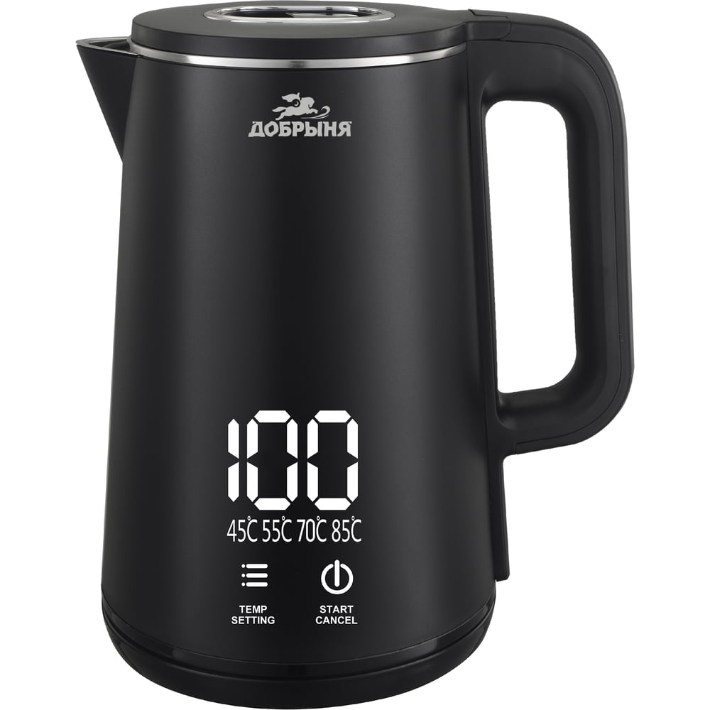 Изображение товара Электрический чайник Добрыня DO-1273B 1500 Вт 1.8 л черный нержавейка