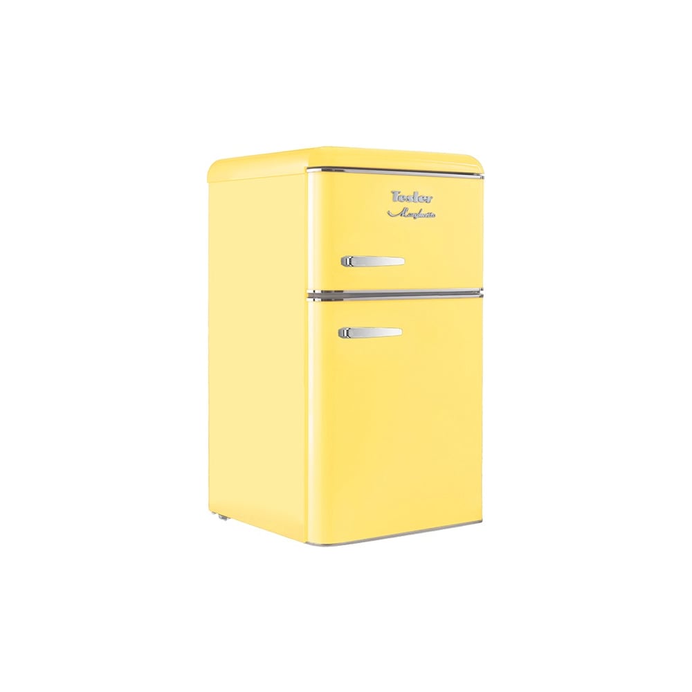 Изображение товара TESLER RT-95 YELLOW - компактный двухкамерный холодильник, 90 л, А+