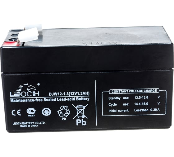 Изображение товара Аккумулятор для ИБП Leoch DJW12-1.3 12В, 1.3 Ач УТ-00001274