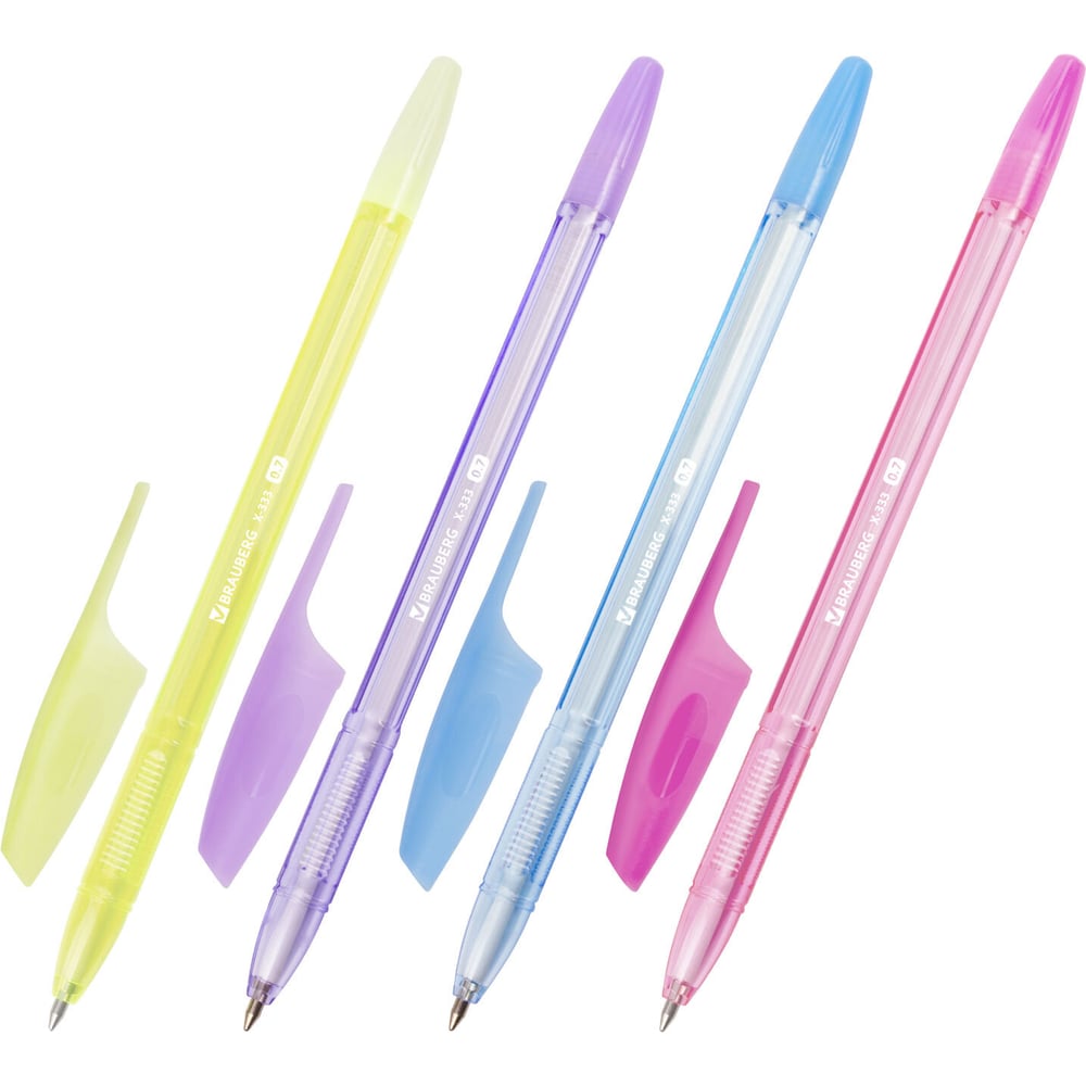 Изображение товара Ручки шариковые BRAUBERG X-333 PASTEL, НАБОР 8 ШТУК, СИНИЕ, узел 0,7мм,линия письма 0,35мм, 144531 Изображение товара Ручки шариковые BRAUBERG X-333 PASTEL, НАБОР 8 ШТУК, СИНИЕ, узел 0,7мм,линия письма 0,35мм, 144531