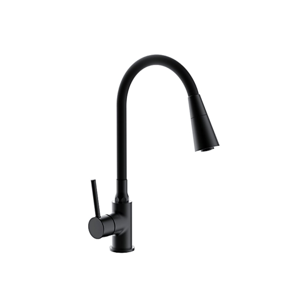 Изображение товара Смеситель для кухни FRAP с гибким изливом F4044-6 черный современный дизайн