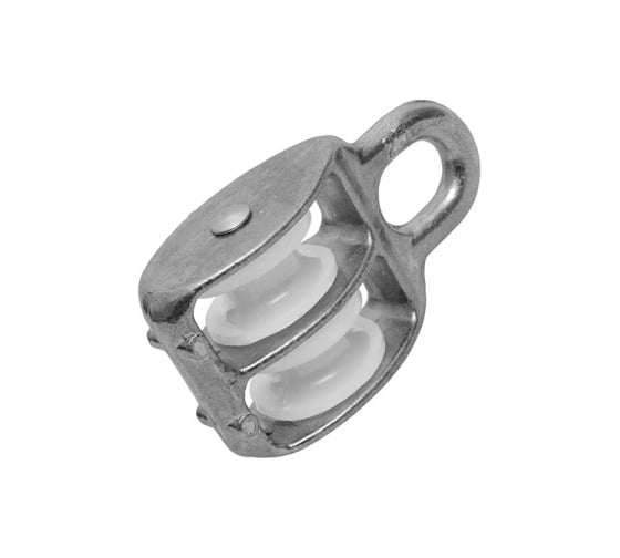 Изображение товара Блок двойной КРЕП-КОМП цинк, шкив пластиковый 30 мм /8/ (20шт) бд30м