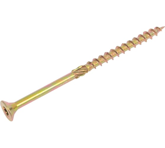 Изображение товара Саморезы конструкционные КРЕП-КОМП потай Torx, желтый цинк 8.0х180 мм (100 шт) скт8180