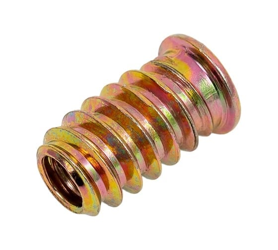 Изображение товара Футорка/втулка мебельная резьбовая с потайным фланцем КРЕП-КОМП 8х12,5х25 ЖЦ (50шт) фмп812525к