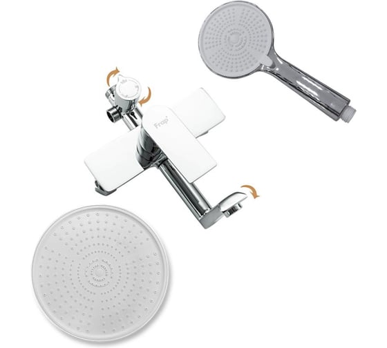 Изображение товара Душевая система FRAP с поворотным изливом, лейкой и верхним душем F2428