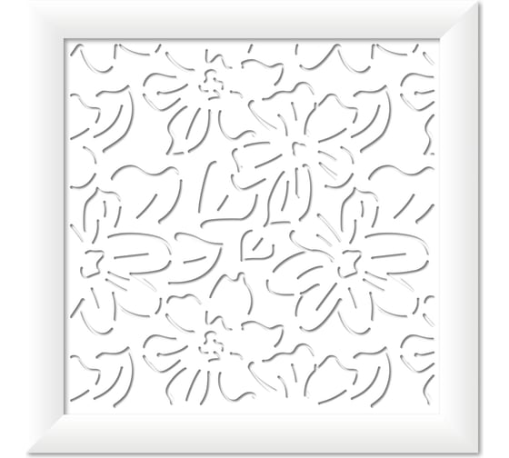 Изображение товара Экран для радиатора Стильный Дом Цветы 60x60 см, белый v547251