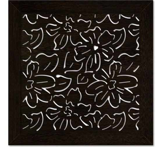 Изображение товара Экран для радиатора Стильный Дом Цветы 60x60 см, венге v547268