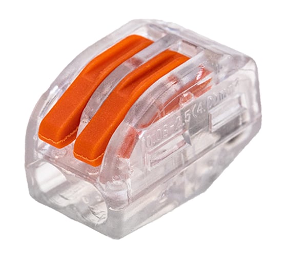 Изображение товара REXANT Универсальная прозрачная клемма СМК 222-412, 2-проводная, 0,08-2,5/4 мм2, 5 шт. 06-0203-A5