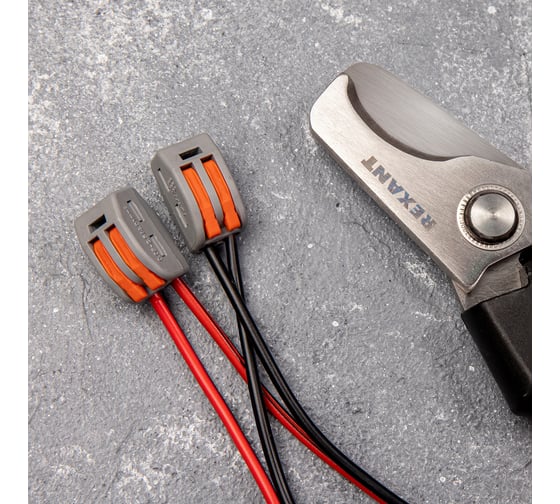 Изображение товара Универсальная клемма REXANT СМК 222-412, 2-проводная, серая, 0,08-2,5/4 мм2, 10 шт. 06-0200-B10