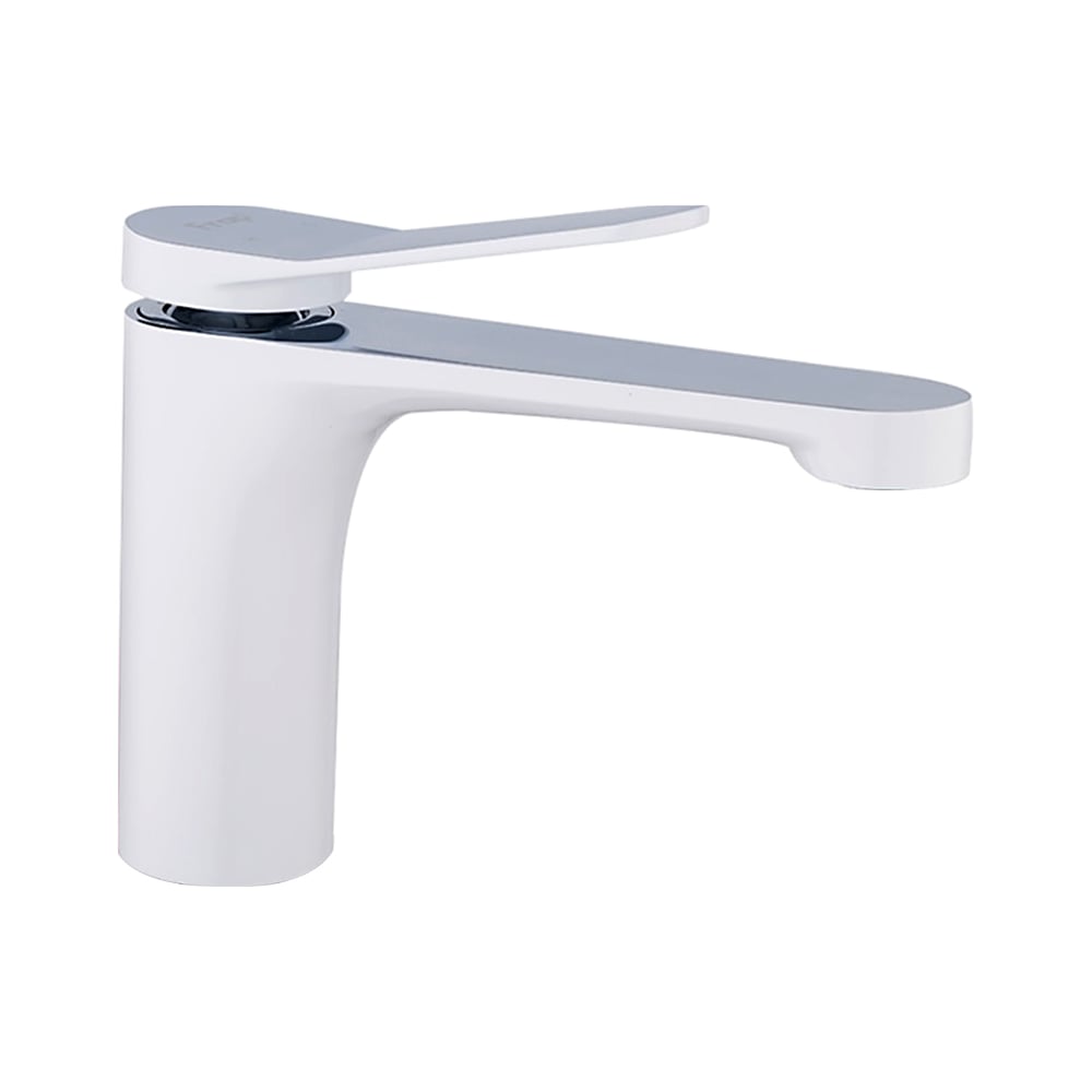 Изображение товара Современный белый смеситель для умывальника с керамическим картриджем и аэратором