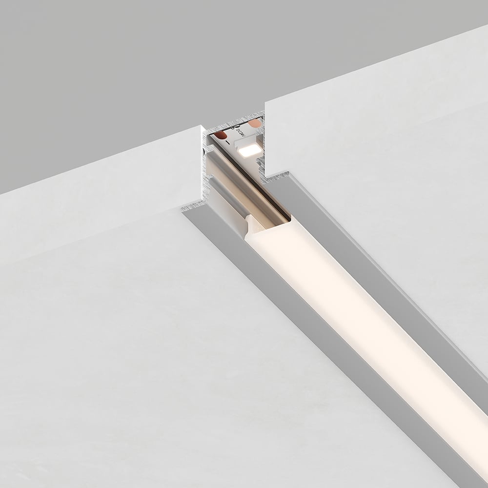 Изображение товара Профиль встраиваемый FERON CAB244 10х17мм алюминиевый серебро 2м