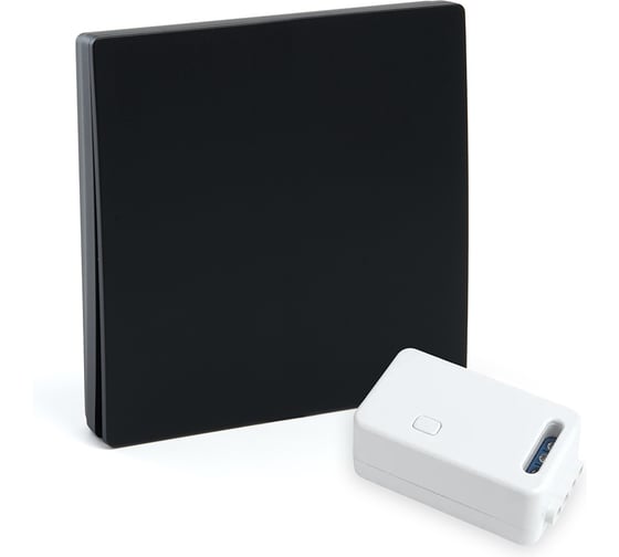 Изображение товара Выключатель беспроводной FERON TM181 230V 500W одноклавишный с радиочастотным контроллером LD100, черный 50507