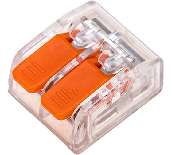 Изображение товара Соединительная 2-проводная клемма REXANT с рычажком 0,14-4 мм2 прозрачная 10 шт 06-0216-A10