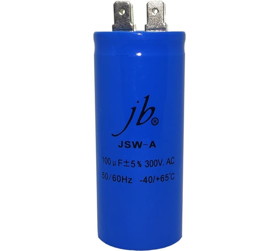 Изображение товара Конденсатор пусковой JB Capacitors 100мкФ, 300В, 34х80, JSW-A (CD60-А) (клеммы) JSWR0101J00003400800A-442