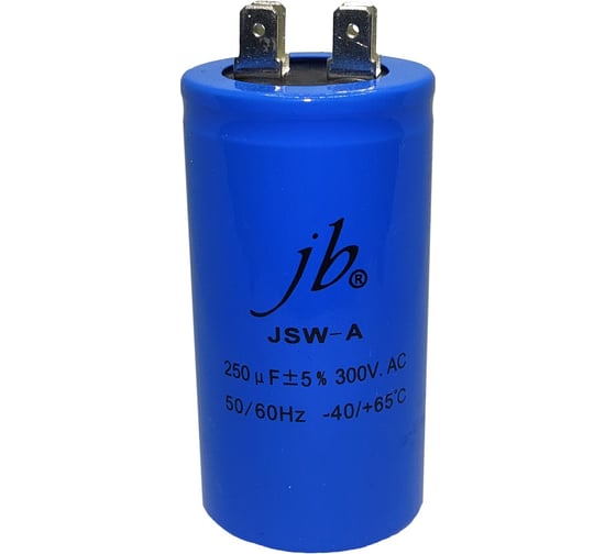 Изображение товара Конденсатор пусковой JB Capacitors 250мкФ, 300В, 42х80, JSW-A (CD60-А) (клеммы) JSWR0251J00004200800A-445
