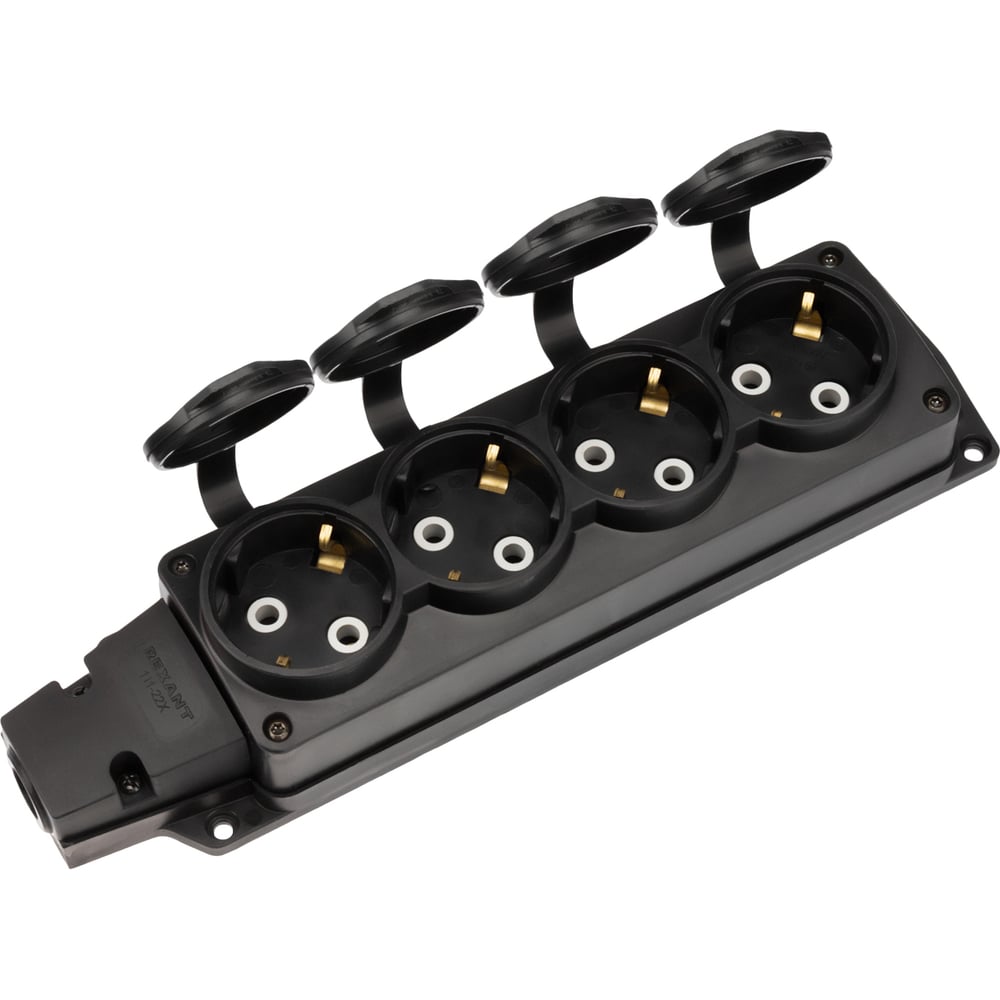 Изображение товара Влагозащищенная колодка REXANT COMPACT 4 гнезда IP54 для влажных условий