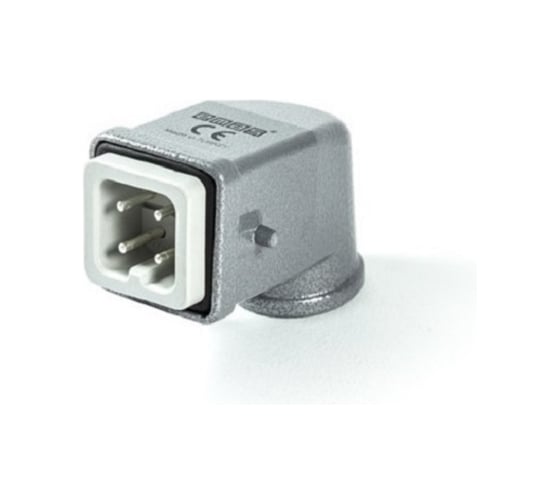 Изображение товара Кожух Emas со штепселем металлический, 4 полюса, 10A, боковой ввод (PG 11), IP65 EBM04FU10