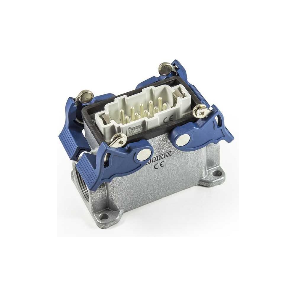 Изображение товара Кожух Emas со штепселем металлический, 10 полюсов, 16A, двусторонний ввод (PG 16), IP65 EBM10FD24