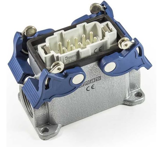 Изображение товара Кожух Emas со штепселем металлический, 10 полюсов, 16A, двусторонний ввод (PG 16), IP65 EBM10FD24