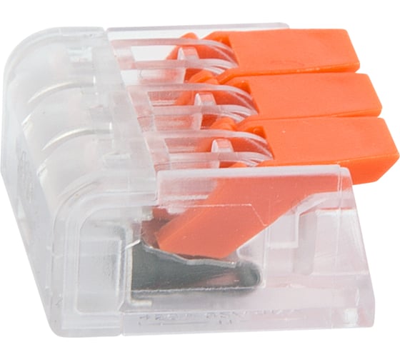 Изображение товара Универсальная компактная клемма REXANT СМК 221-413, 3-проводная до 4,0 мм2, прозрачная, 5 шт. 07-5207