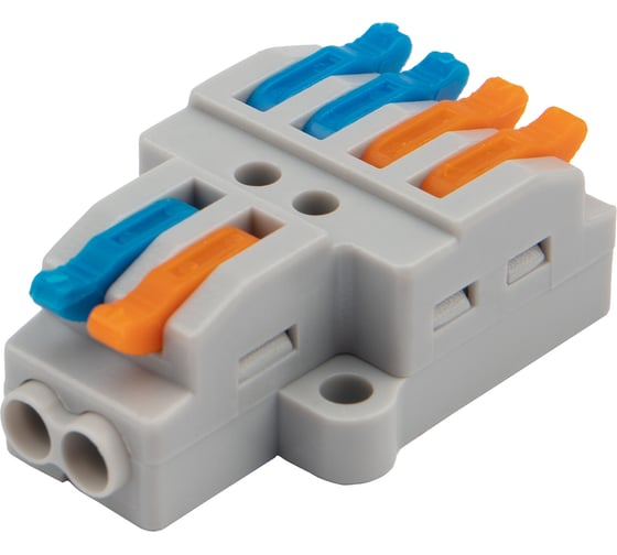 Изображение товара Разветвительная клемма REXANT с рычажком 2-4 0,08-4 мм с монтажной площадкой 50 шт 07-5235