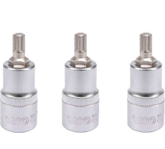 Изображение товара Головка торцевая cо вставкой YATO SPLINE 1/2 М8, 3 штуки YT-04342Y