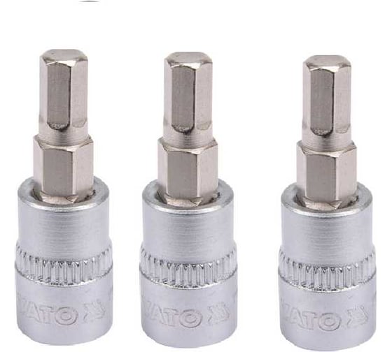 Изображение товара Головка торцевая cо вставкой YATO HEX 1/4 5мм, 3 штуки YT-04372Y