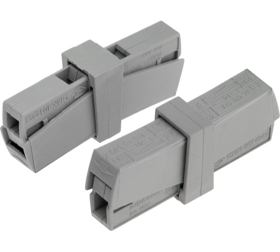 Изображение товара Строительно-монтажная клемма REXANT СМК 224-201 для светильника на гибкие проводники (0,2-2,5)/(0,14-2,5) мм2, серая, 50 шт. 07-2402