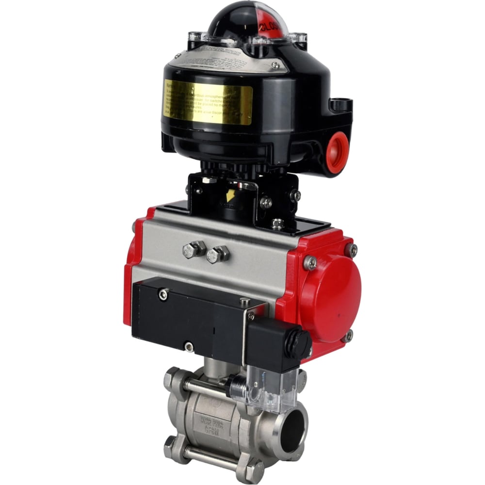 Изображение товара Кран шаровой DN.ru КШПП 316.200-ISO Ду32 Ру63, нержавеющая сталь, разборный