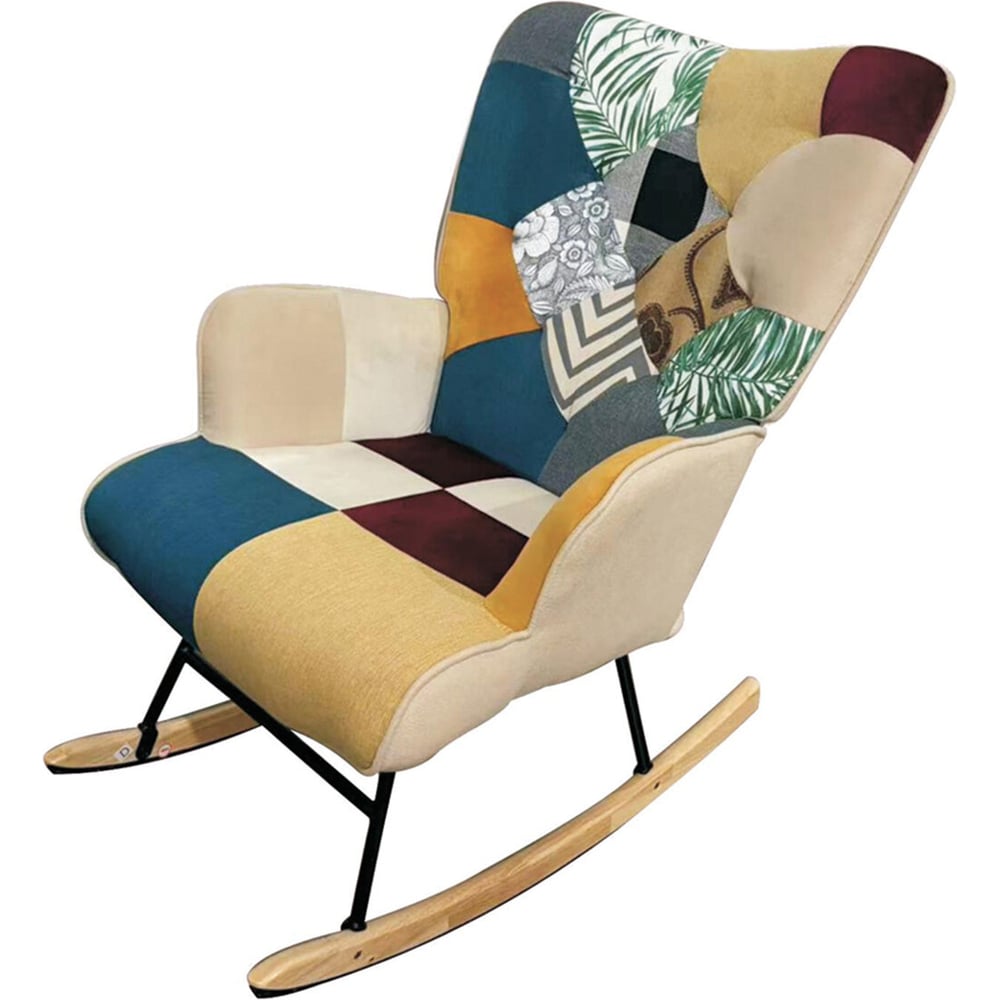 Изображение товара Кресло-качалка BRABIX Rock LC-310 ткань пэчворк стильное и комфортное