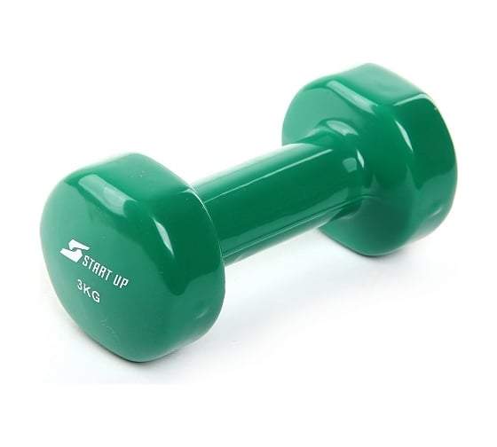Изображение товара Виниловая гантель Start Up NT08010 3 кг, green 4690222155280