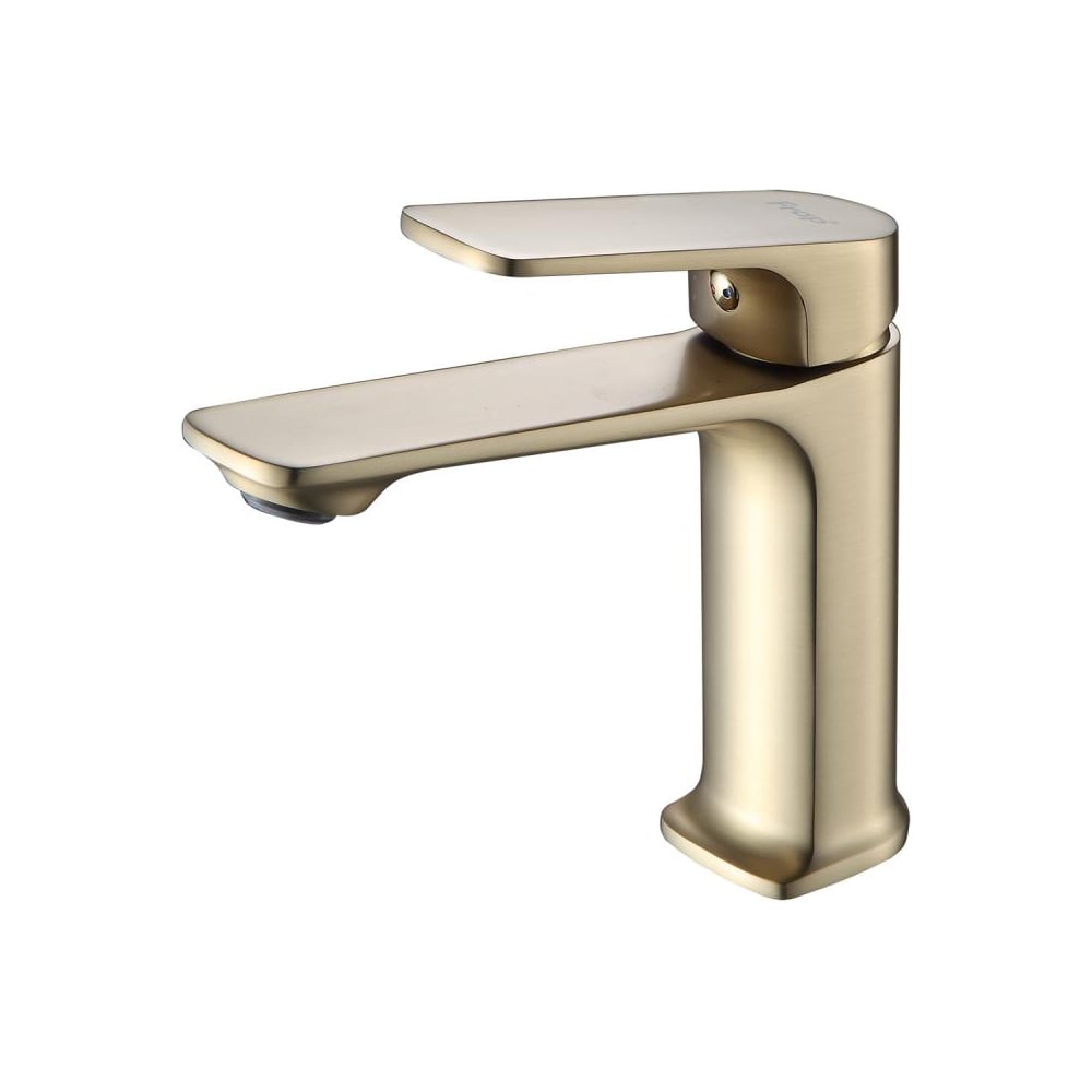 Изображение товара Современный однорычажный смеситель для умывальника FRAP F1086-3 в цвете золотой сатин