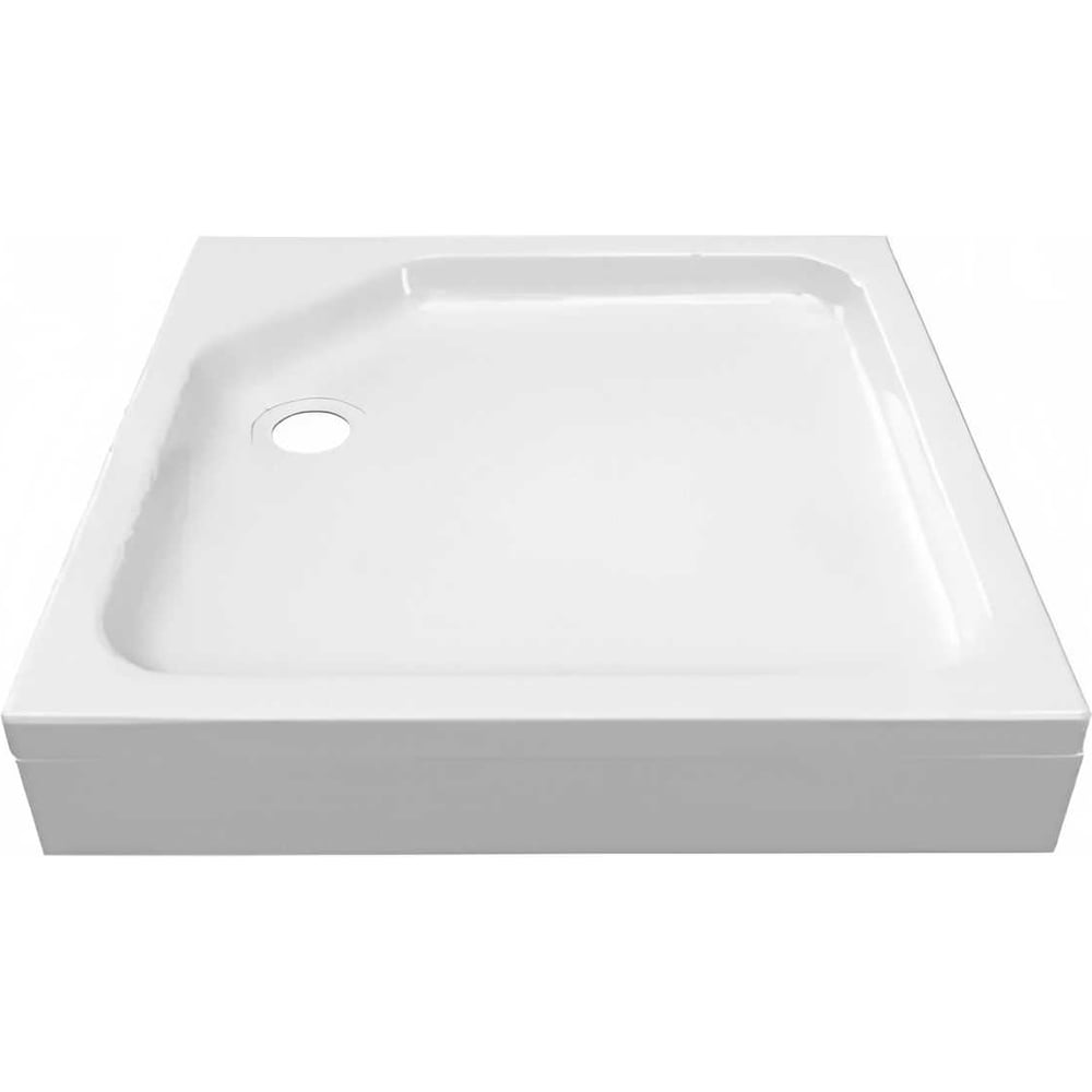 Изображение товара Поддон для душа квадратный 90х90 мм с прочной конструкцией и сливным отверстием 90 мм