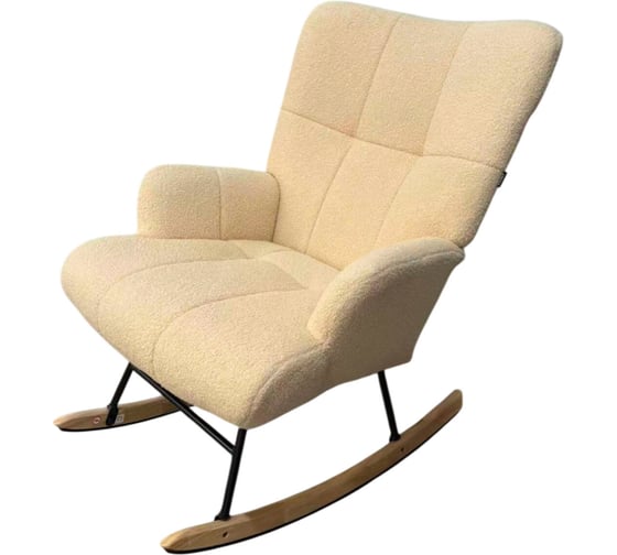 Изображение товара Кресло-качалка BRABIX Rock LC-310, фактурная ткань букле (экомех), кремовое 533150