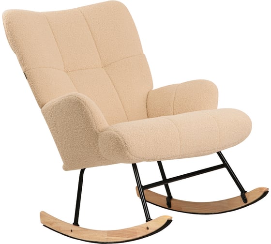 Изображение товара Кресло-качалка BRABIX Rock LC-310, фактурная ткань букле (экомех), кремовое 533150
