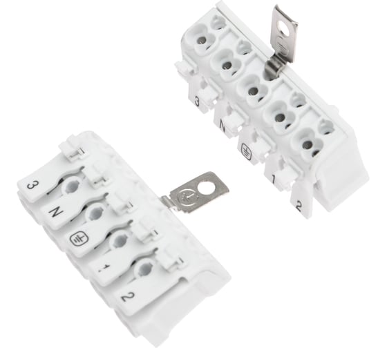 Изображение товара Пружинная соединительная 5-полюсная клемма REXANT КСП с заземлением и ножками 50 шт 07-6217-2