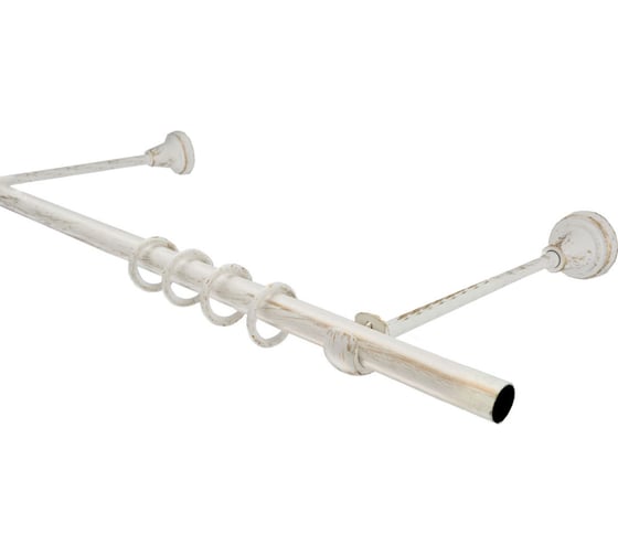 Изображение товара Одинарный карниз Peora 16 мм, в коробке, открытый кронштейн, белое золото, 2.4 м 65500