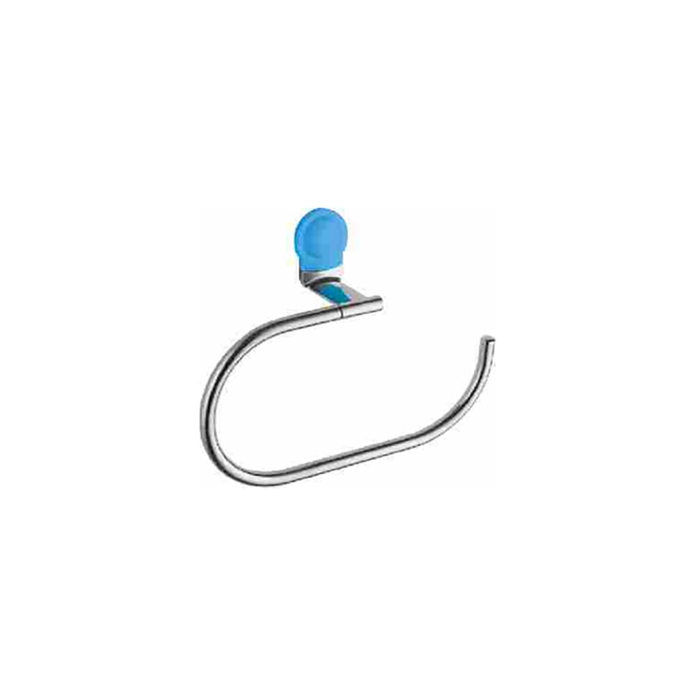 Изображение товара Полотенцедержатель Ledeme L30104B настенный современный глянцевый хром и синий