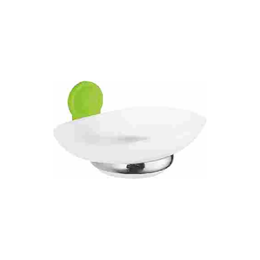 Изображение товара Мыльница Ledeme L30102P металлическая с стеклом настенная хром зеленый