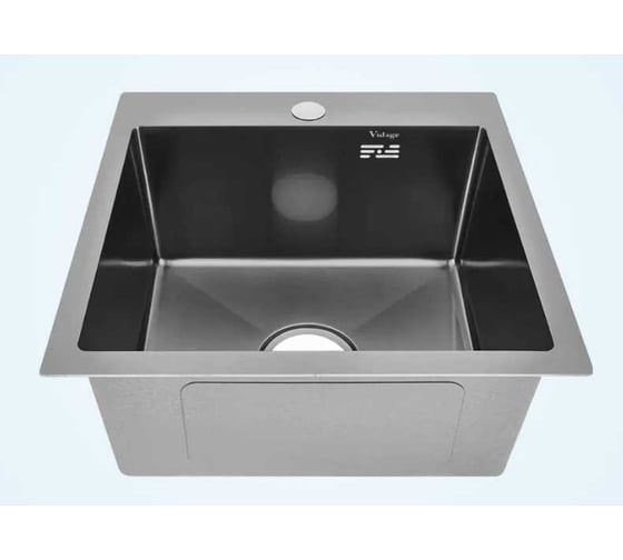 Изображение товара Мойка черная комбинированная сварная VIDAGE VS-4444, 440х440х215 мм, нержавеющая сталь 1601050